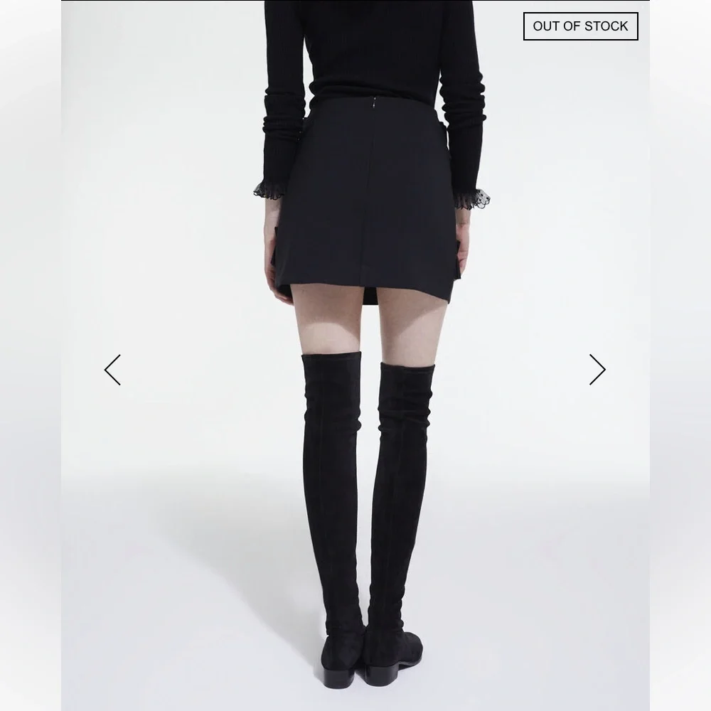 NWT The Kooples Over the knee thigh high suede leather black heeled tall boots - Picture 4 of 17